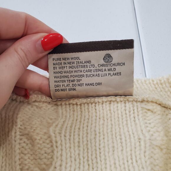 Colonial Concepts Sweater Mens Large Fisherman Wool Button Cardigan New Zealand - Picture 5 of 9